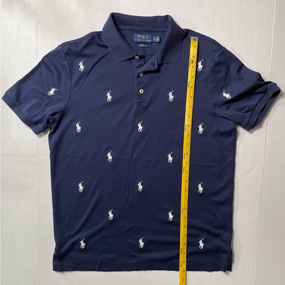 Polo Ralph Lauren All Over Pony Collared Shirt Mens Small Navy - Picture 5 of 10